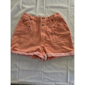 Vintage Zena Jeans high-waisted shorts in a vibrant coral orange color sz 10